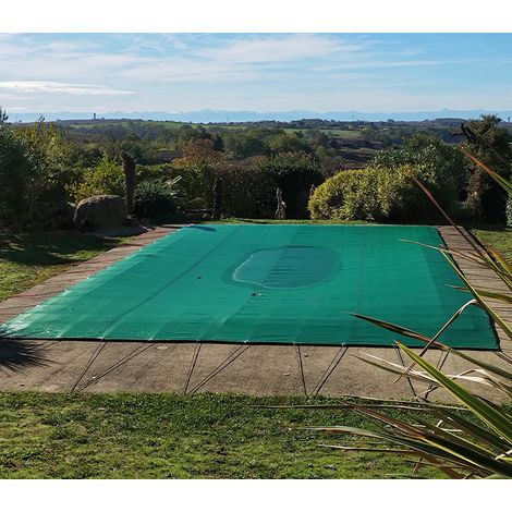 Nappe d'hivernage avec œillets pour piscine Couleur: Vert - Dimension: 5.50 x 10.50 m
