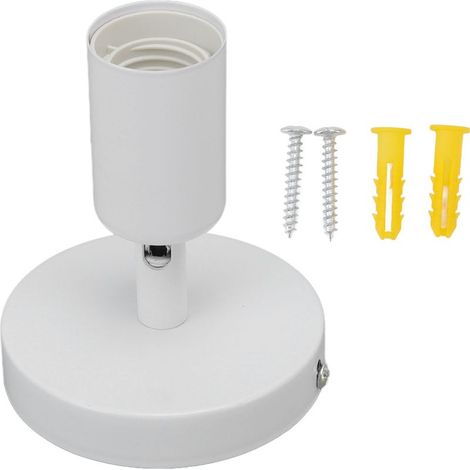 Support d'applique murale E26 E27, Base moderne et Simple pour chambre à coucher, salon, vitrine, 85 à 265V, blanc (1/5)