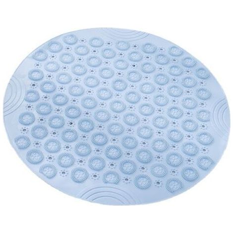 FENOPLASTICAPVC Tapis de Bain de Massage Rond Tapis Douche Antidérapant Tapis de Salle de Bain Tapis de Douche Lavable en Machine Tapis de Baignoire avec Trous de Drainage et Ventouses,30x30cm,Bleu (1/5)