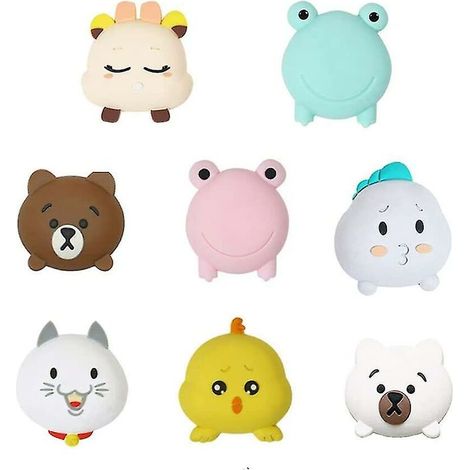 Filiyano-Lot de 10 butées de porte, protections murales, motifs animaux, butées de porte autocollantes en silicone pour poignées de porte de chambre. (1/5)