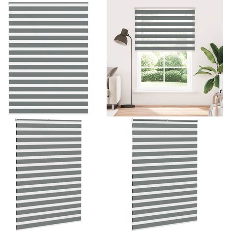 vidaXL Zebrarollo Dunkelgrau 160x200 cm Stoffbreite 155,9 cm Polyester (1/5)