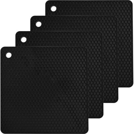 Silicone Pot Holder, Multifunction Drying Trivet, Kitchen Table Pad Set of 2 Non-slip, Flexible, Durable, Heat Resistant (1/4)