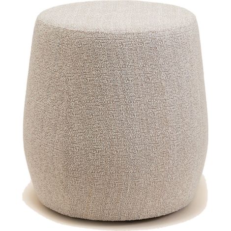 Pouf en Tissu naturel texturé LEAH (1/4)