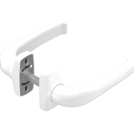Béquille double coulissante en aluminium pour portes en métal – Entraxe 43-50mm – Compatible serrures à relevage – DS8000036