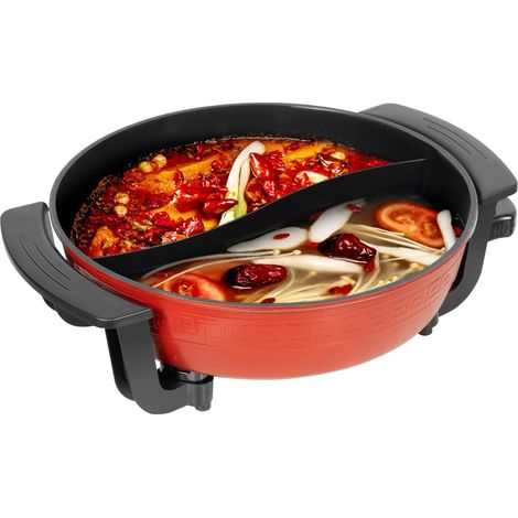 Hot pot électrique 6 L double compartiment séparateur 1360 W réglable température cuisson (1/5)