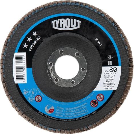 DISCO ABRASIVO LAMINADO 125 MM K80 TYROLIT K19192