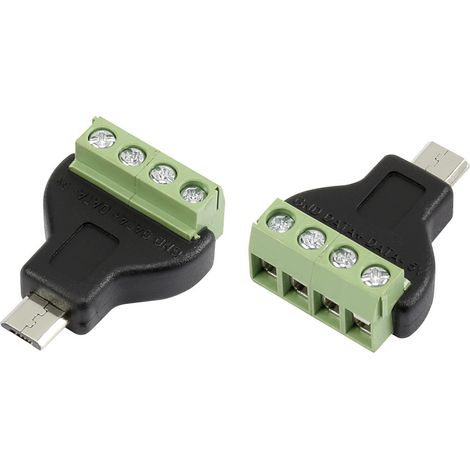 TRU COMPONENTS MN-USB4M USB-Steckverbinder mit Schraubanschluss Stecker, gerade Micro USB-Stecker Ty