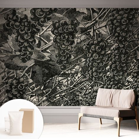 Carta Da Parati - Mural - Con Sala Da Pranzo - Camera Da Letto - Cameretta - Con Colla Gratuita Stampa a uva 312x219 cm (1/5)