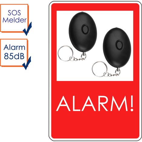 2er-Set Mini-Taschenalarm Überfallalarm SOS-Notruf Personen-Alarm 85dB (1/4)