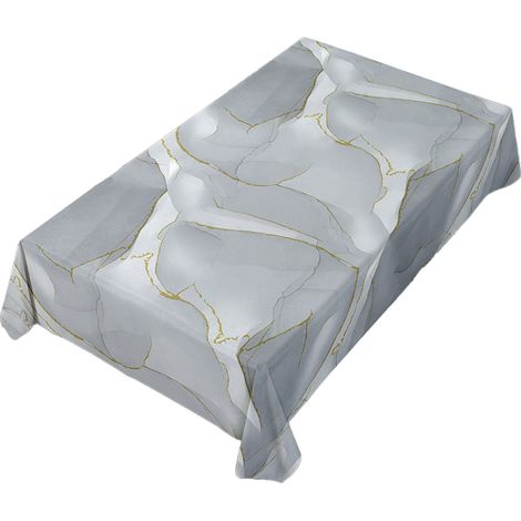 1 nappe de table en PVC, imperméable et résistante aux taches, nappe moderne pour table basse ou d'appoint dans salon ou salle à manger