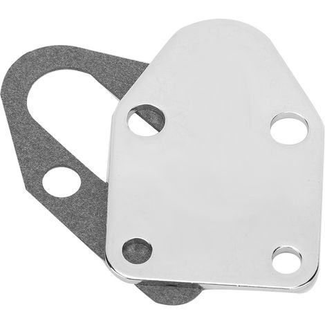 Plaque de fixation pompe carburant chromée + joint pour Chevrolet SB 283 305 327 350 383 400 (1/5)