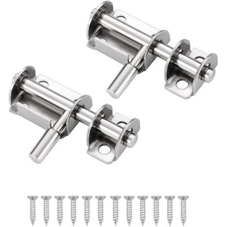 Set mit 2 Edelstahl-Schiebetürriegeln – Mini-Riegel, perfekt für Garten-, Erker- und Lagertüren (silber) (1/5)