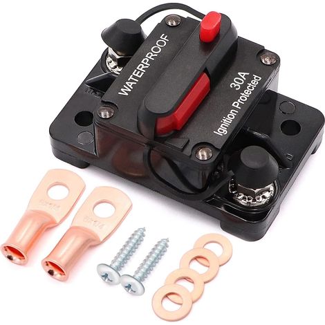 Stück 30-A-Leistungsschalter mit manueller Rückstellung für Auto, Elektromotoren, Boote, ATVs, manueller Stromschutz für Audiosysteme, Sicherung, 12–48 V DC, wasserdicht