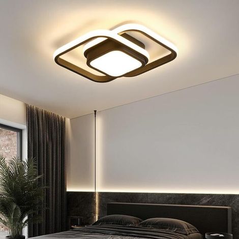 Plafonnier LED minimaliste pour chambres, escaliers, balcons et entrées – Spot carré noir avec trois variateurs – 36 W (1/4)