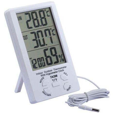 Großflächiges, hochpräzises Thermometer mit Sonde für den Innen- und Außenbereich, digitales Thermometer mit großem LCD-Bildschirm (1/5)