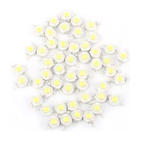 50pcs 1W SMD LED Bulb Chip Beads for Home Spotlight High Power Cool White (1/4)