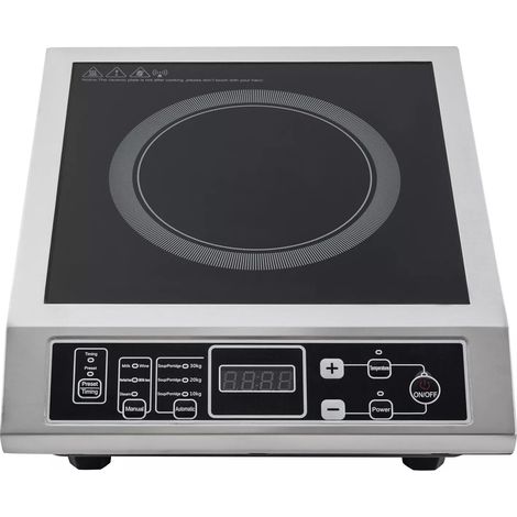 Induktionsherd, 3500W Induktionskochfeld,Professionelles Induktionskochfeld mit Arbeitsplatte bis 50kg zum Braten, Kochen, Kochen von Brei, Dämpfen von Speisen sowie (Schwarz) (1/5)