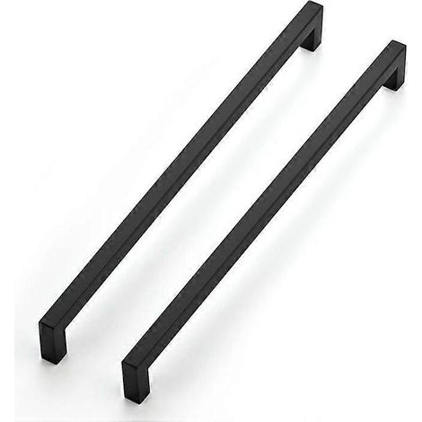 (Lot de 2) Poignées de meubles noires de 320 mm pour placards de cuisine, poignées de tiroir, poignées de porte noires