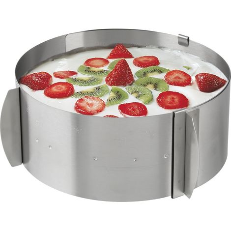 Cercle A Patisserie - Acier Inoxydable Alimentaire - Diametre Reglable 12 A 24 Cm - Pour Gateaux Mousse Et Entremets - 1 Piece