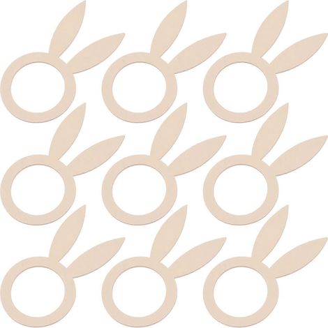 Lot de 20 anneaux de serviette pratiques et élégants en forme de lapin (couleur bois) (1/5)
