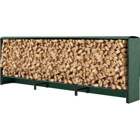 Outsunny Porta Legna da 1m³ Regolabile con Telo Impermeabile 300x36x99 cm (1/5)