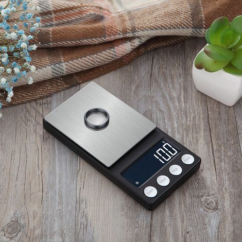 Mini balance de cuisine numérique en acier inoxydable noir –