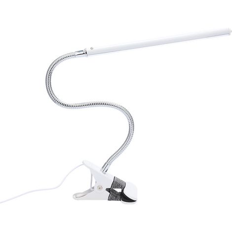 Lampe de bureau LED flexible avec clip USB et bras métallique réglable pour lecture et travail (1/5)