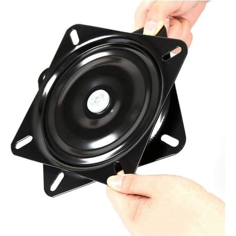 Roulement carré, 16 cm, base pivotante, pour meuble TV, canapé et tabouret de bar, noir