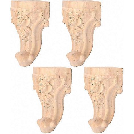 Quatre pieds de meuble/canapé/table sculptés de style européen, mesurant 12x6 cm. (1/5)