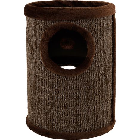 lionto Kratztonne mit Sisal Kratzturm Kratzbaum Kratzsäule Höhe 50 cm Braun (1/5)