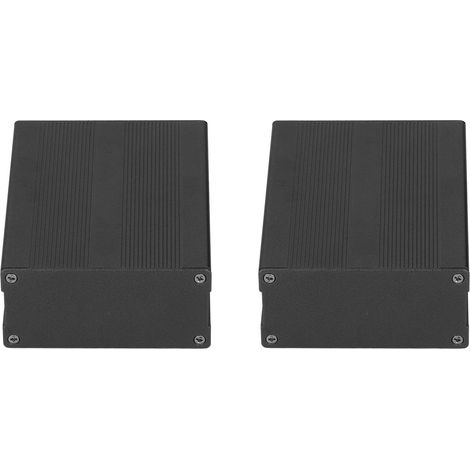Boîtier électronique split en alliage d'aluminium, finition sablée oxydée, noir, 35x76x100mm, lot de 2 avec plaques et vis (1/5)