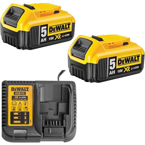 Paquete de ENERGÍA DEWALT 2 Baterías de 5,0 Ah 18V DCB184-XJ y un cargador DCB115-XJ (1/3)