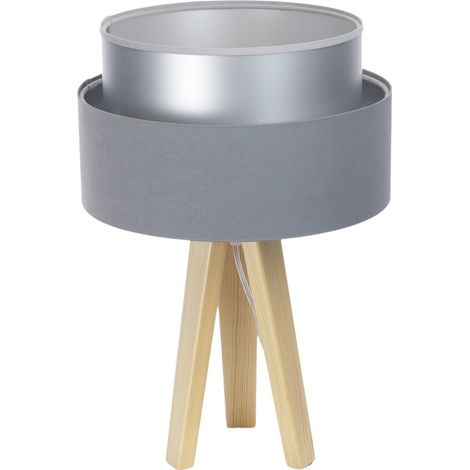 Lampe à poser design satin gris effet lumineux élégant - Gris satin intérieur argenté (1/5)