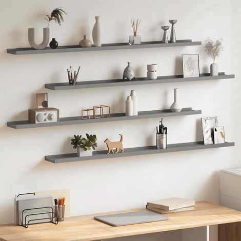 Wandregale 4 Stk. Grau 115x9x3 cm
