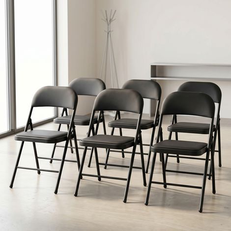 Konferenzstuhl Office 6er Set Kunstleder Schwarz [pro.tec] (1/5)