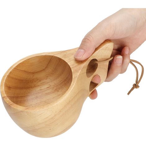 Kaffeebecher mit Henkel, tragbarer Milchbecher aus Holz, Teetasse, Trinkgeschirr für die Küche zu Hause (1/5)