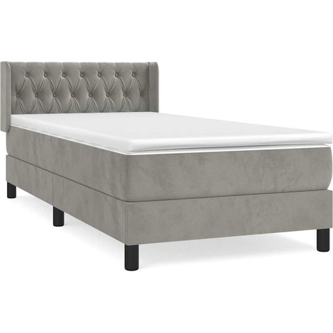 Maison Exclusive - Boxspringbett mit Matratze Hellgrau 90x190 cm (1/5)