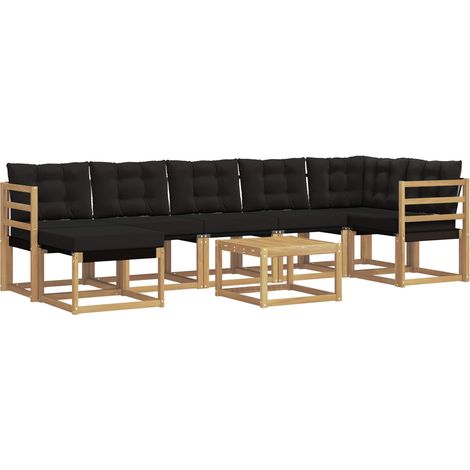 Outdoor Sofa Set with Cushion 8 pcs White and Black vidaXL (1/5)
