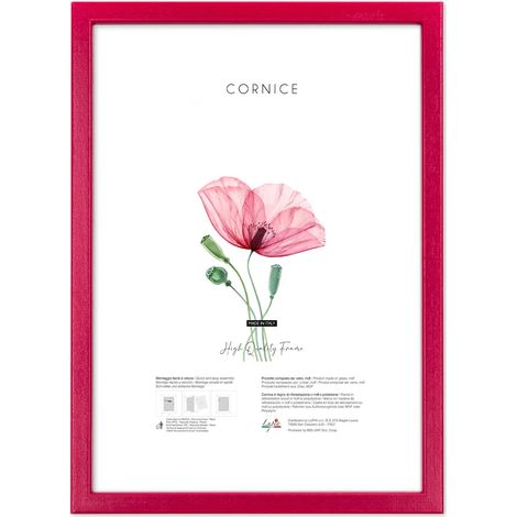 Lupia - Cornice portafoto in legno da parete BOMBER FUCSIA, per foto, stampe artistiche, poster, quadri moderni 40x50 cm