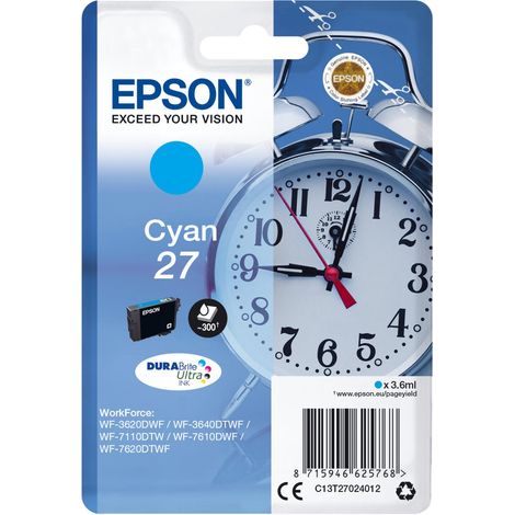 Epson Alarm clock Singlepack Cyan 27 DURABrite Ultra Ink
