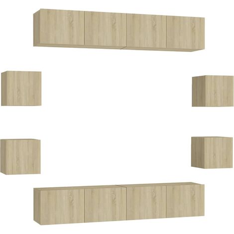 Maison Exclusive - Juego de muebles de salón 8 piezas roble Sonom (1/5)