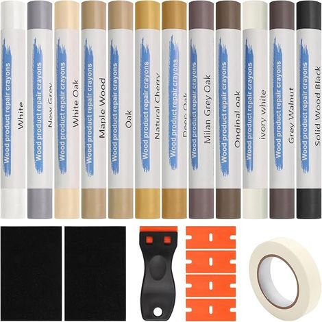 12 Colours Repair Kit for Hard Wax Parquet with Tools (1/5)
