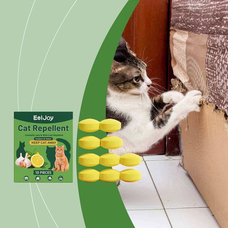 Comprimés répulsifs pour chats à usage intérieur, prévenant les morsures et les griffures, adaptés à un usage quotidien et à une utilisation dans plusieurs pièces – 10 comprimés répulsifs + 3 sacs en (1/5)