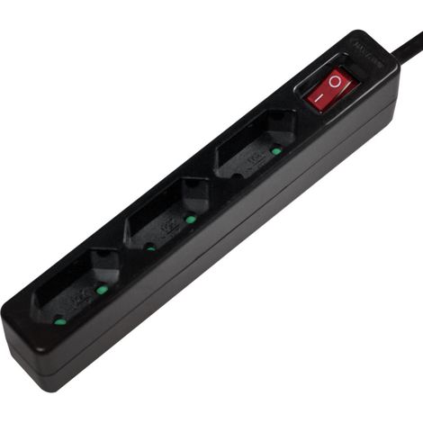 LogiLink LPS230B Steckdosenleiste mit Schalter 3fach Schwarz Konturenstecker 1 St. (1/2)