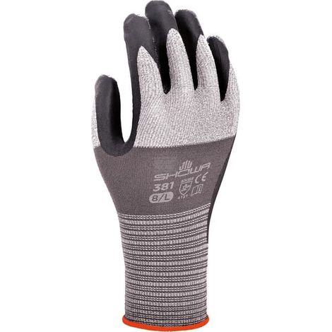 Showa 381 Guanto Da Lavoro Senza Cuciture Microfibre Nitrile Usi Generici 10/XXL