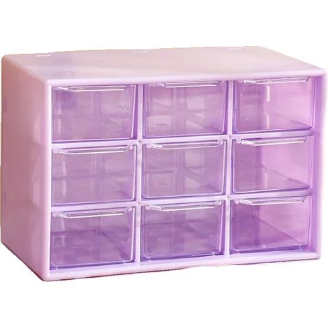 Boîte de rangement, design à 9 compartiments, matériau écologique, VIOLET (1/2)