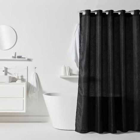 Tenda da Doccia TODAY Nero Poliestere 180 x 200 cm (12 Unità) (1/3)