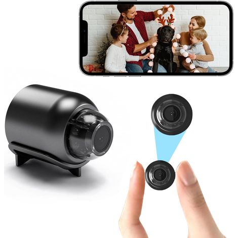 Mini caméra espion sans fil, 1080p HD Mini WiFi, caméra de surveillance pour la sécurité à domicile avec détection de mouvement, vision nocturne, contrôle par application, pour maison/bureau (1/5)