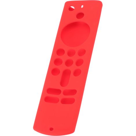 Rutschfeste Silikon-Schutzhülle für die Fire TV Stick Fernbedienung der 3. Generation, mit Kabel, rot. (1/5)