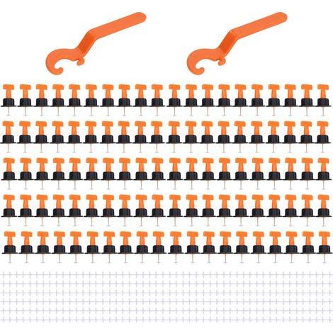 Système de nivellement de carrelage réutilisable 402 pièces avec croix et clé pour sols (1/5)